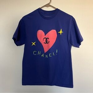 MEGA YACHT CC Chanel Logo Tee T-Shirt Dark Blue/Purple w/ graphic Medium